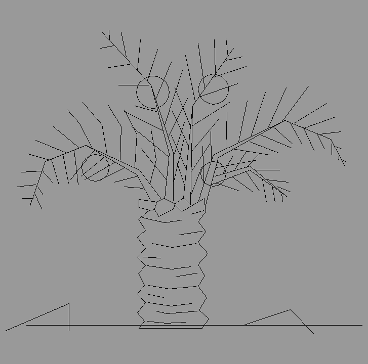 Bloque Autocad Vista de Palmera 12 en Alzado